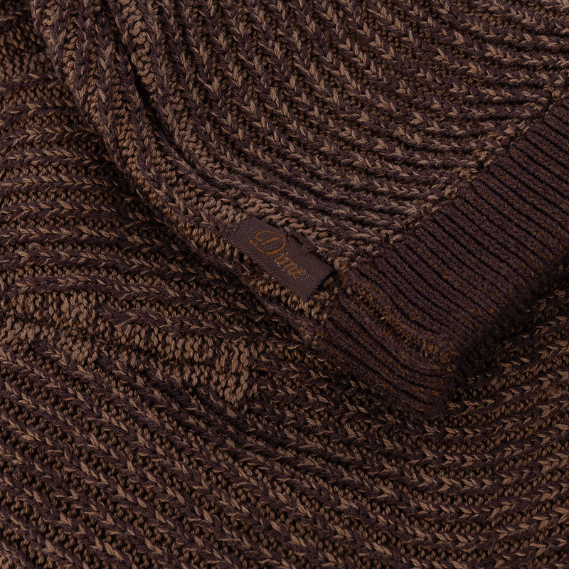 Dime Wave Knit Skully Beanie, brown