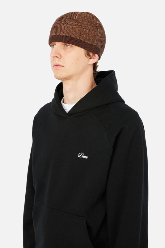 Dime Wave Knit Skully Beanie, brown