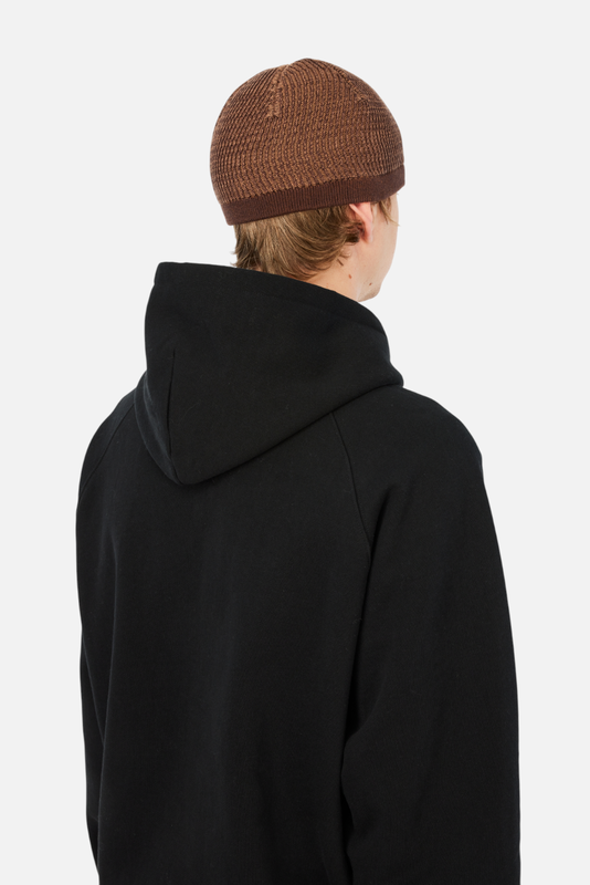Dime Wave Knit Skully Beanie, brown