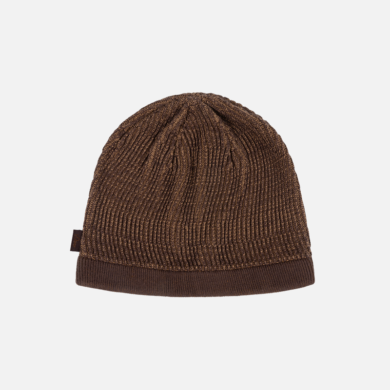 Dime Wave Knit Skully Beanie, brown