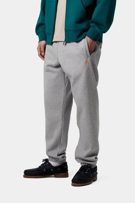 Carhartt Chase Sweatpant, grey heather / gold
