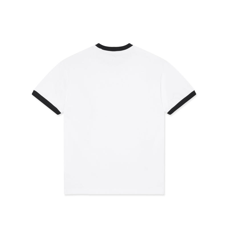 Last Resort Signature Ringer Tee, white / black