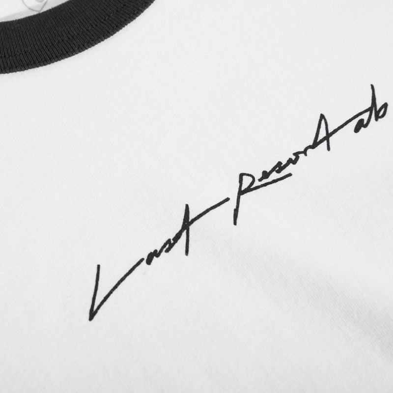 Last Resort Signature Ringer Tee, white / black