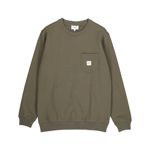 Makia Square Pocket Sweatshirt, dark olive