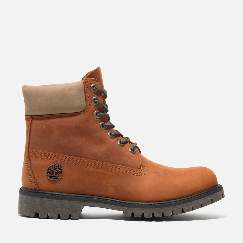 Timberland Premium 6 Inch Lace-up Premium Waterproof Boot, medium orange full grain