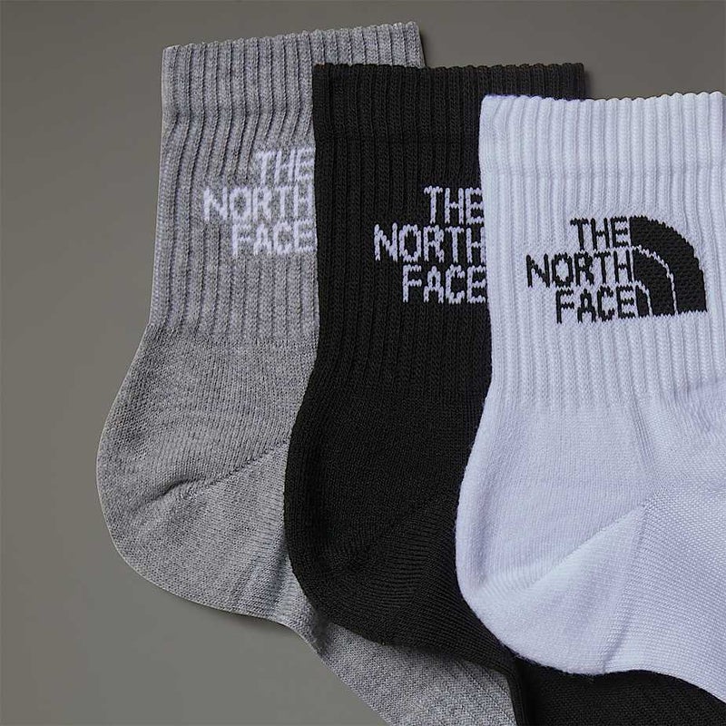 The North Face Multi Sport Quarter Socks 3-pack, black / grey / white