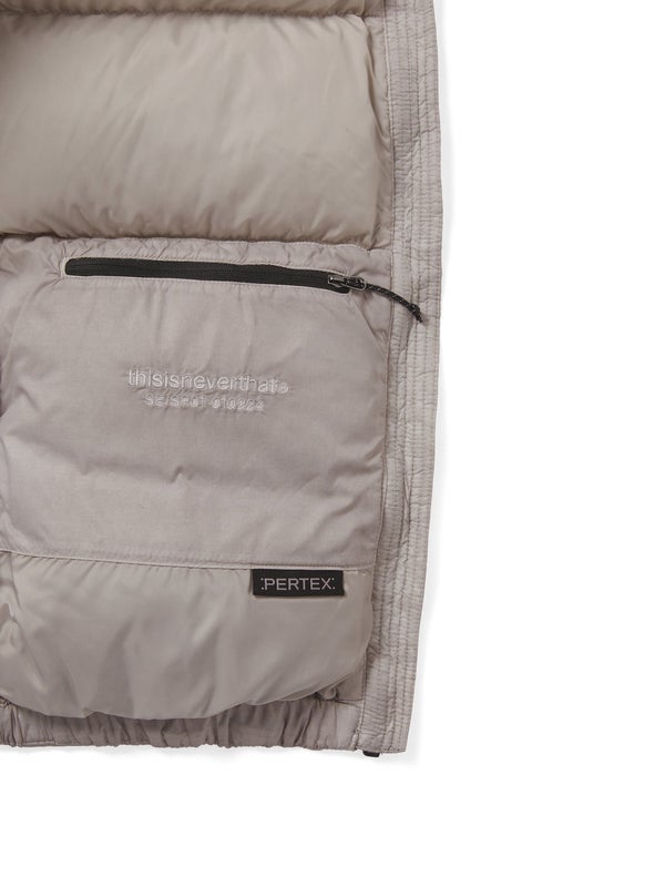 thisisneverthat PERTEX Overdyed T Down Jacket, stone