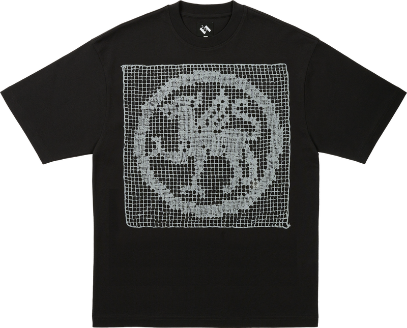 The Trilogy Tapes Filet Lace T-Shirt, black.