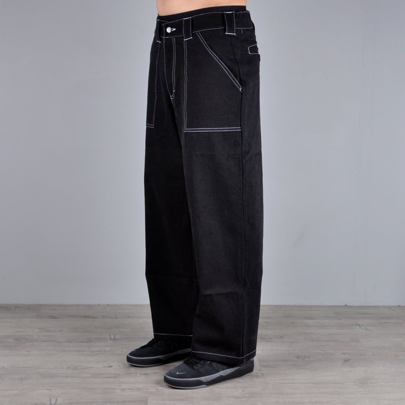 Poetic Collective Denim Painter Pant, black / white seam