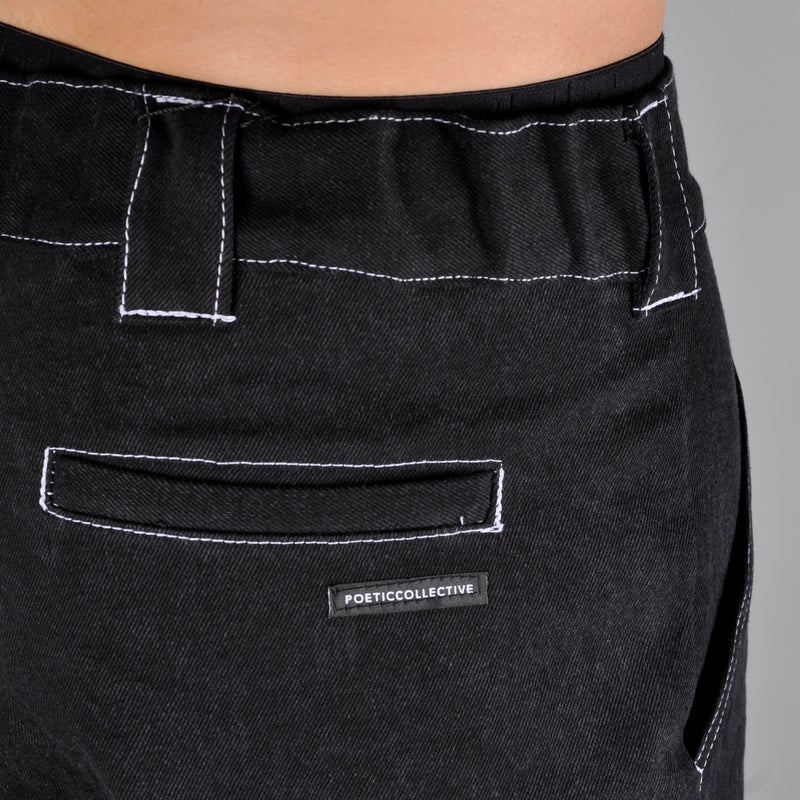 Poetic Collective Denim Painter Pant, black / white seam