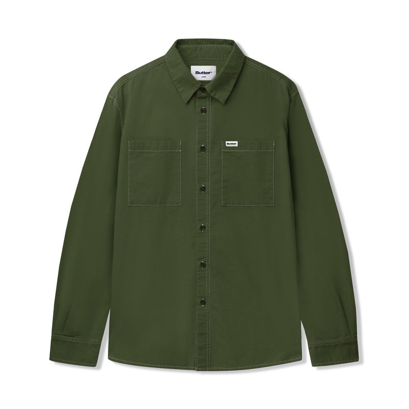 Butter Ripstop Button Up Shirt, army