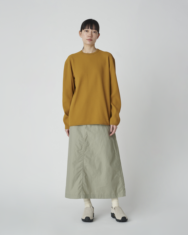 Snow Peak Dry Waffle Long Sleeve T-Shirt, yellow