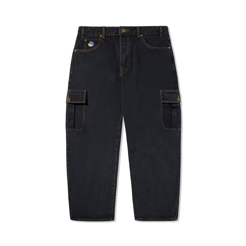 Butter Santosuosso Cargo Denim Jeans, washed black