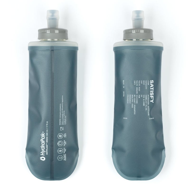 Satisfy HydraPak&reg; Soft Flask 500ml 2‑Pack.