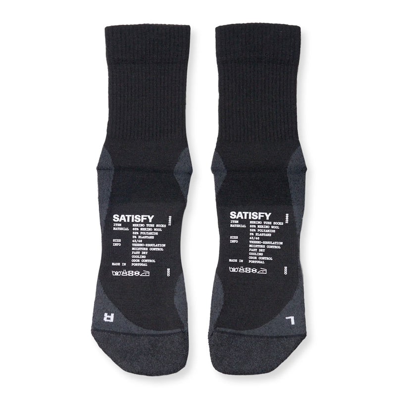 Satisfy Merino Nylon Tube Socks, black
