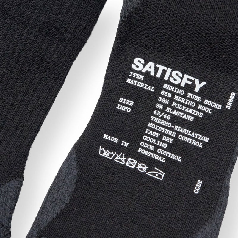 Satisfy Merino Nylon Tube Socks, black