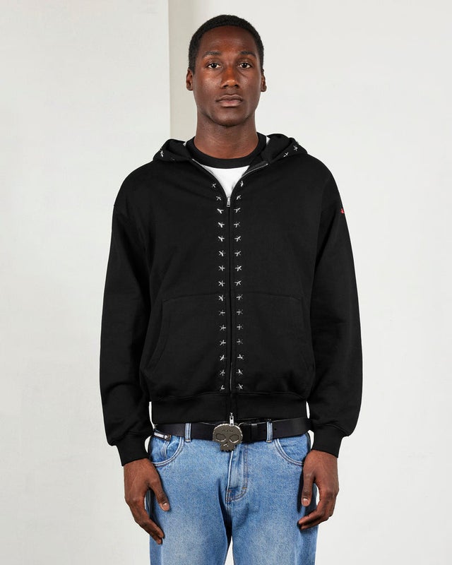Pleasures X Zero Studded Hood, black