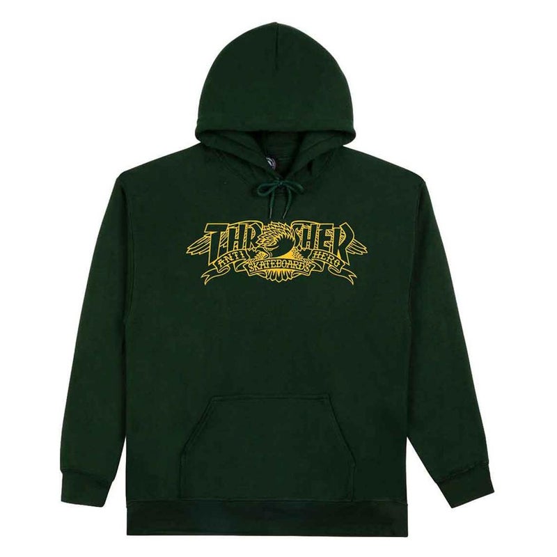 Thrasher x Antihero Mag Banner Hood, green