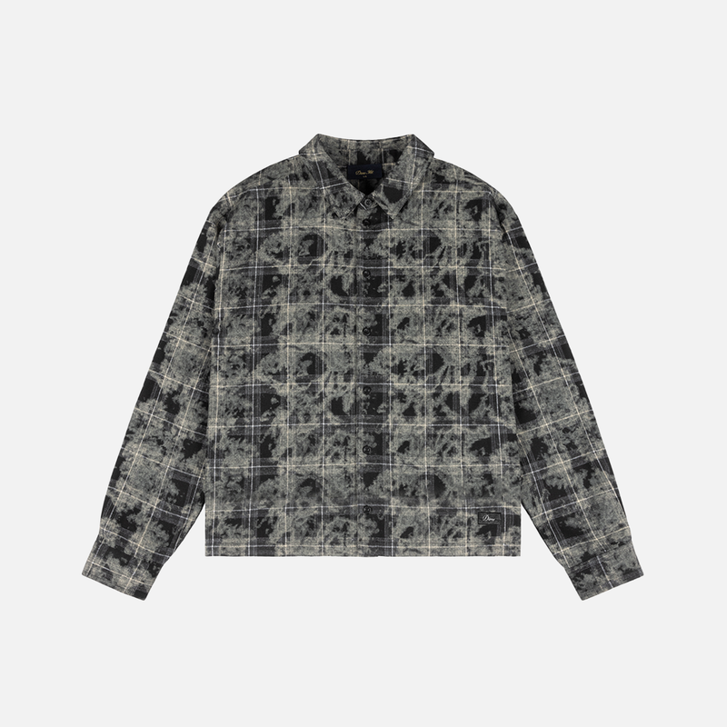 Dime Plaid Flannel Shirt, bleached black