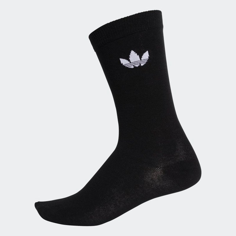 adidas Thin Trefoil Crew Socks 2pack, black / white