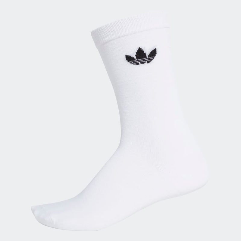 adidas Thin Trefoil Crew Socks 2pack, white / black