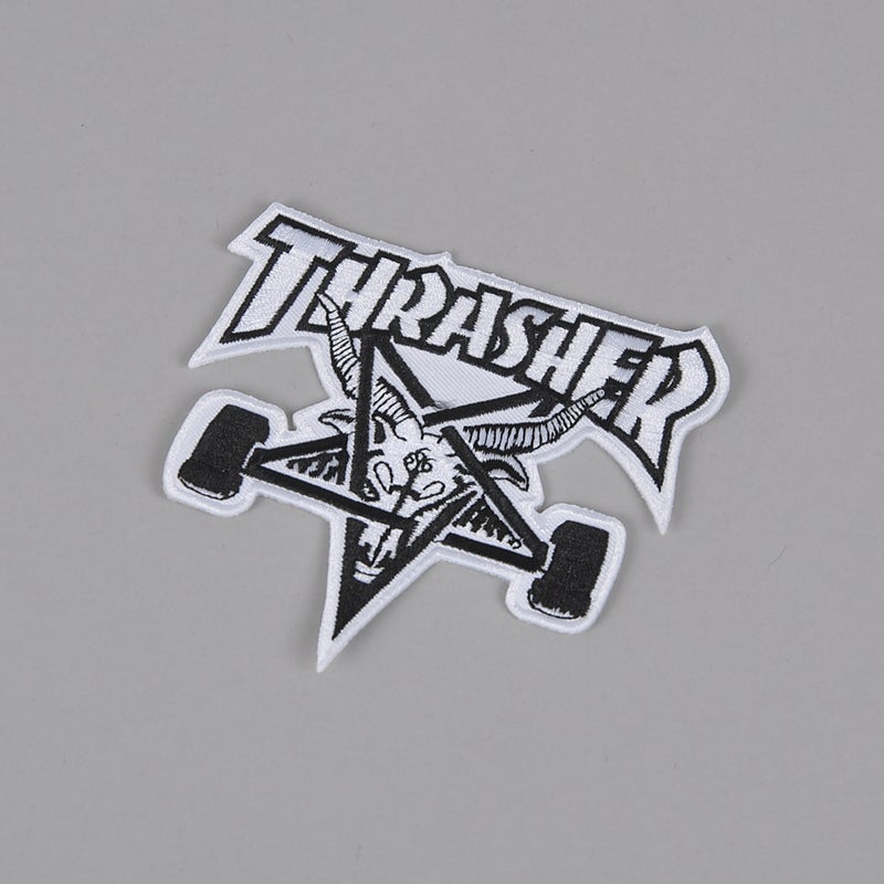 Thrasher Skate Goat patch, white