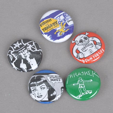 Thrasher button set, usual suspects