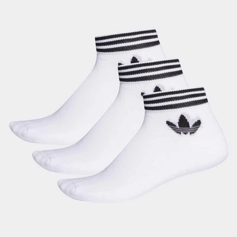 adidas Trefoil Ankle Socks 3pack, white / black