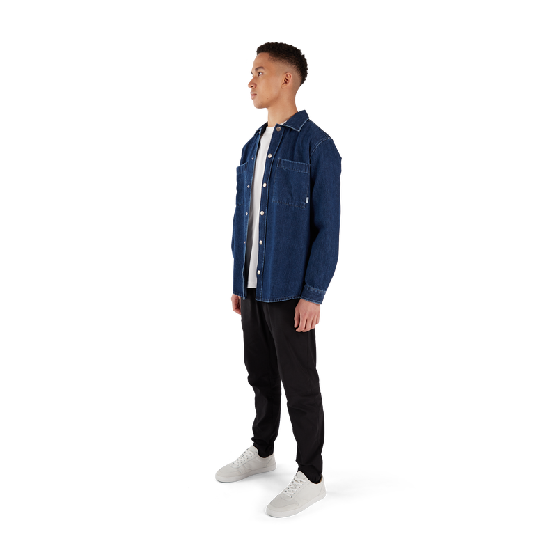 Makia Boulder Overshirt, rinsed blue