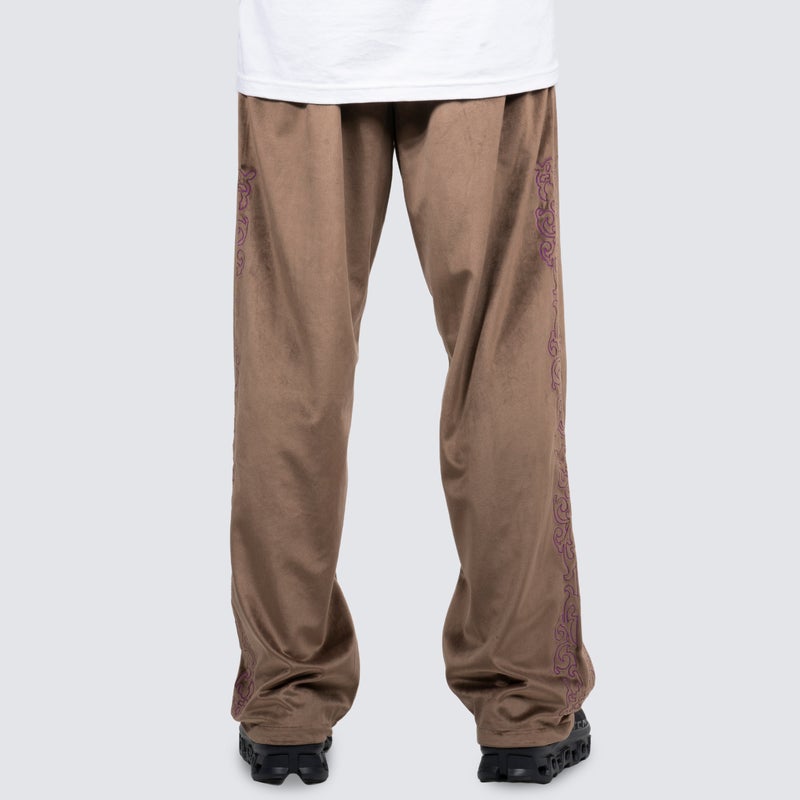 Pleasures Unquote Velour Trackpants, brown