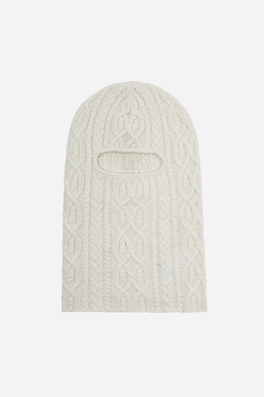 Wasted Paris Rain Cable balaclava, off white