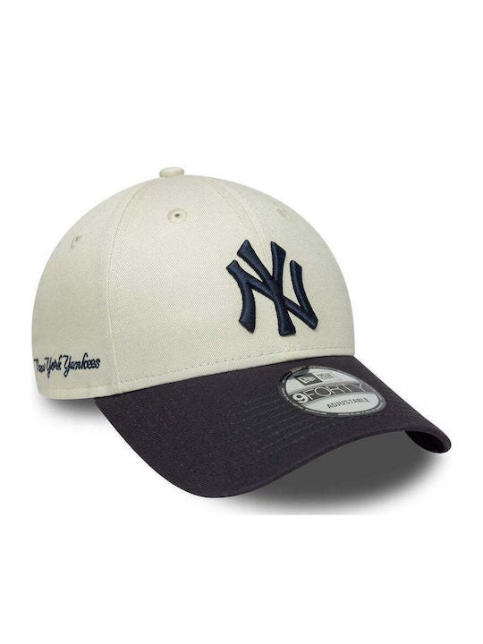 New Era New York Yankees MLB Side Script 9FORTY Cap, cream