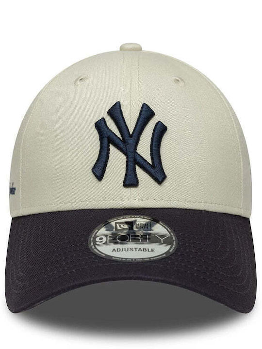 New Era New York Yankees MLB Side Script 9FORTY Cap, cream