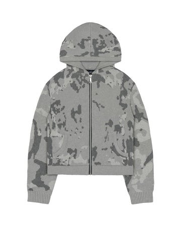 Racer Grey Camo Knit Hoodie
