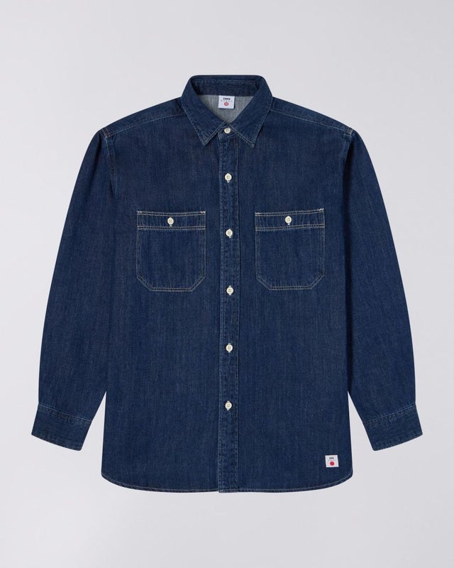 Edwin Work Shirt, blue dark used