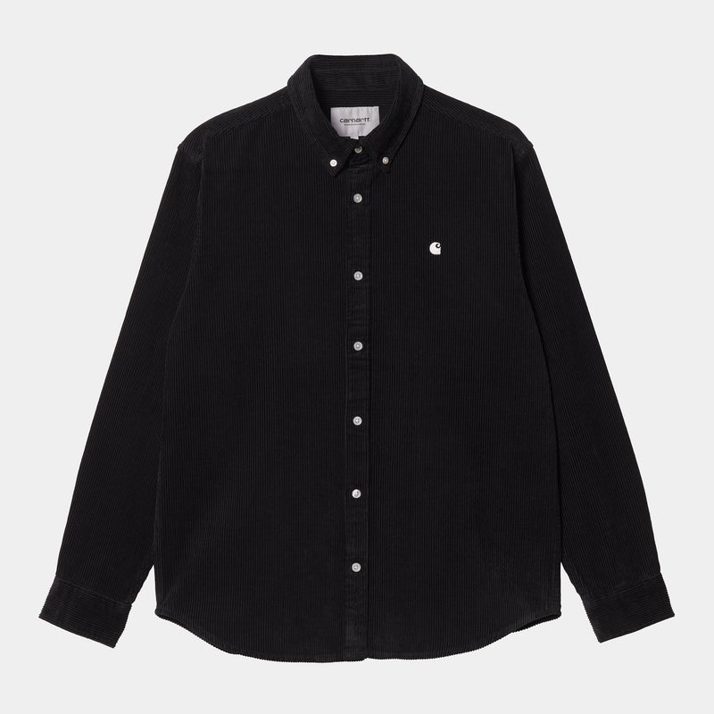 Carhartt Madison L/S Cord shirt,  black / wax