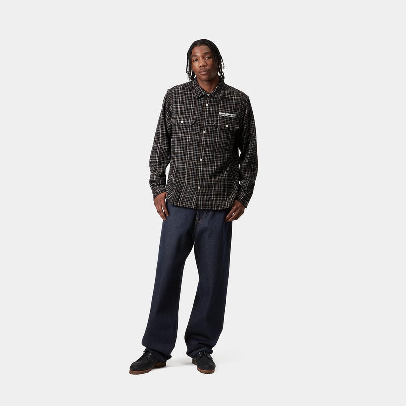 Carhartt Landon Pant, blue rinsed (leather patch)