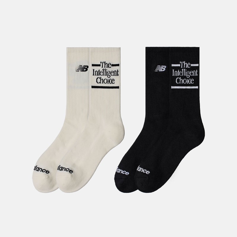 New Balance The Intelligent Choice Crew 2 Pairs, black / off white