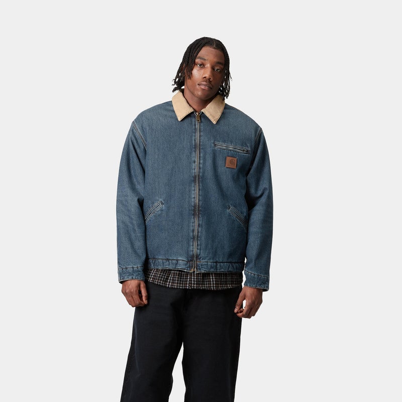 Carhartt OG Detroit Jacket (Winter), blue / hamilton brown (worn used wash)