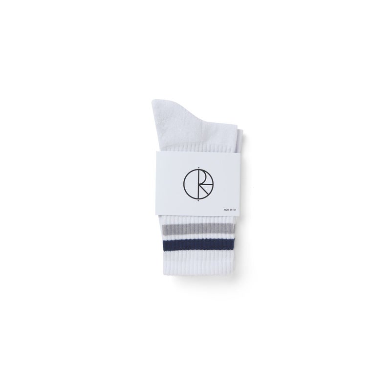 Polar Stripe Sock, white / navy / grey
