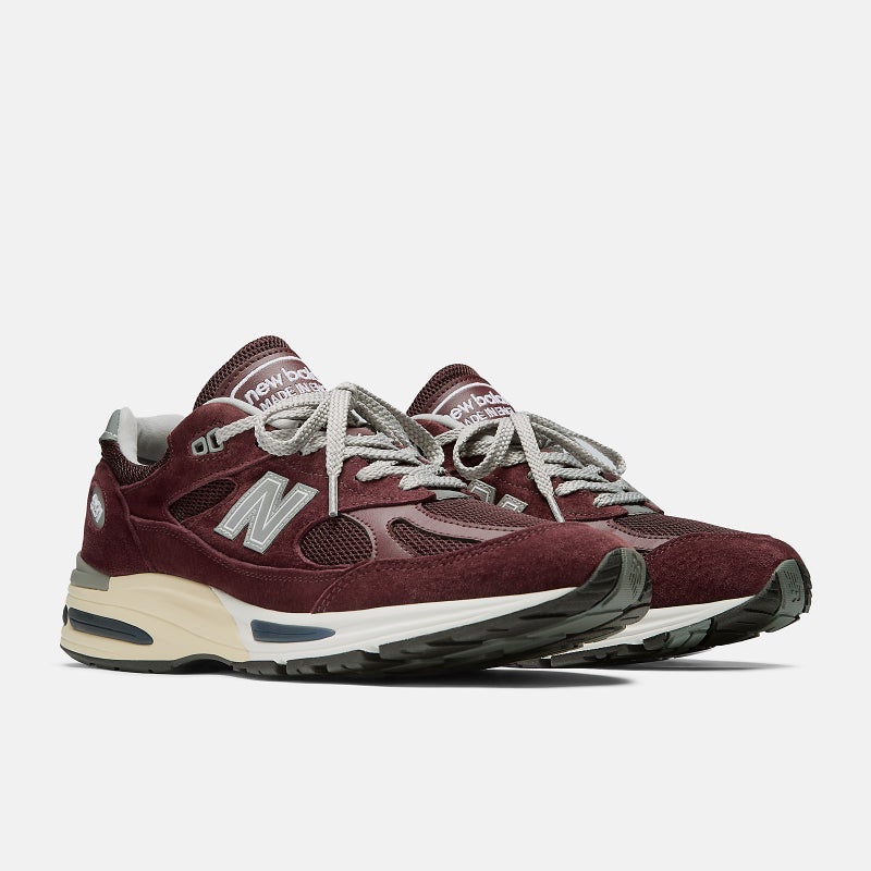 New Balance Made In UK 991 V2, catawba grape / silver / naval academy